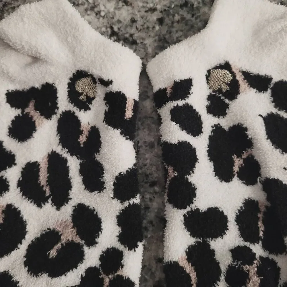 Kate Spade Animal Print Fuzzy Socks
